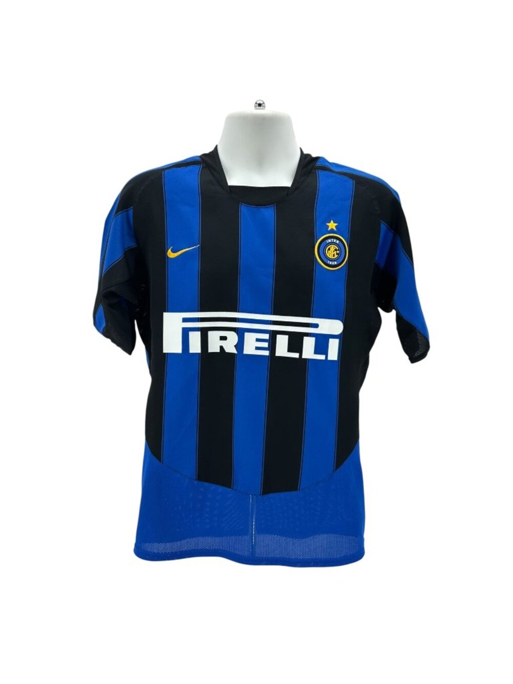 Nike Mens Small Jersey Inter Milan 2003/2004 Home Julio Cruz Striped Futbol